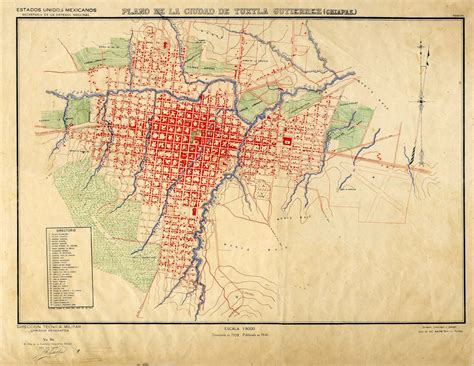 Tuxtla Gutierrez' City Map, 1939 - 1941 | Map, Vintage world maps ...