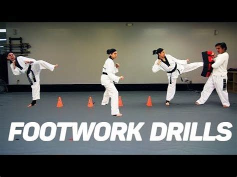 Taekwondo Footwork & Kicking Drills (using cones) - YouTube | Taekwondo ...