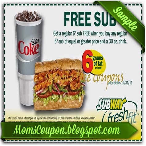 More ways to get coupons for Subway | Free Printable Coupons 2015