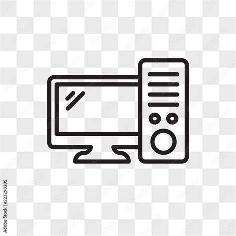 Pc vector icon isolated on transparent background, Pc logo design Stock ...