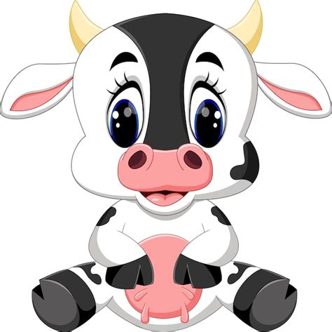 Premium Vector | Cute baby cow cartoon