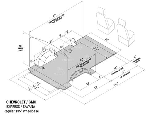 Chevrolet Express Regular Wb Interior Cargo Measurements Upfit Supply