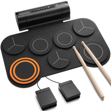 Buy Donner Electronic Drum Set, 7 Pads Electric Drum Pad Roll Up Quiet ...