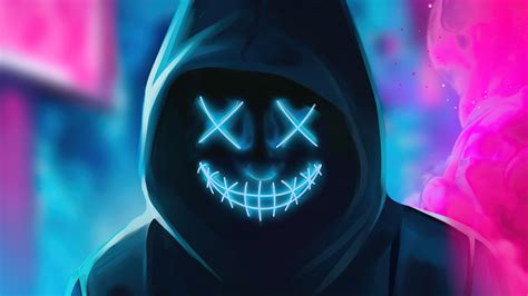 Neon Guy Mask Smiling 4k Wallpaper,HD Artist Wallpapers,4k Wallpapers ...