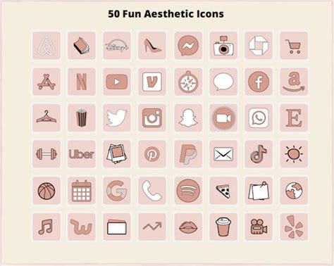 IOS 14 Pink Aesthetic App Icons for iPhone Home Screen 50 | Etsy Ios ...