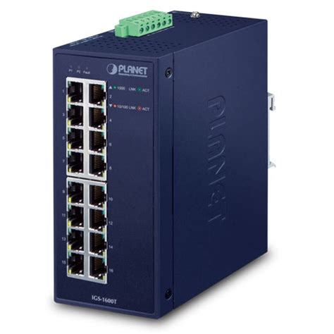 IGS-1600T Industrial 16-Port 10/100/1000T Ethernet Switch - Planet ...