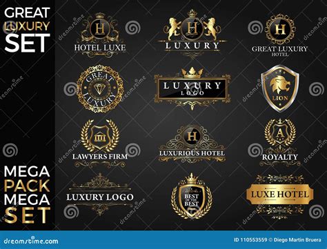 Great Luxury Set, Royal and Elegant Logo Template Vector Design Stock ...