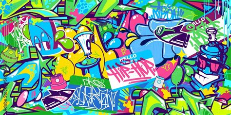 Cool Abstract Urban Street Art Graffiti Style Vector Illustration ...