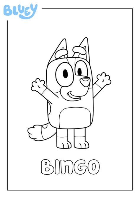 Print Your Own Colouring Sheet Of Bluey's Sister Bingo