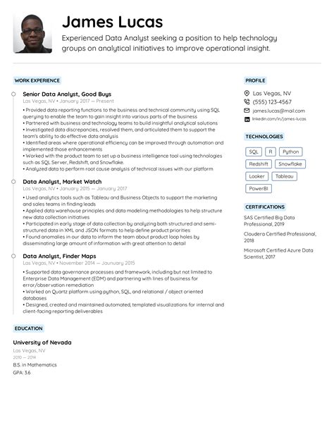 Data Analyst Resume Example & Writing Tips for 2022