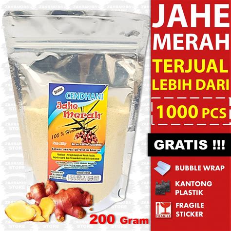 Jual Jahe Merah Jahe Merah Bubuk 200 Gram Serbuk Jahe Merah Jahe Merah ...