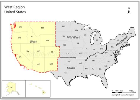 Us Western Region States And Capitals