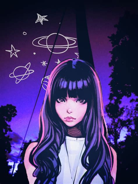 Anime Girl Purple Aesthetic Wallpapers - Wallpaper Cave