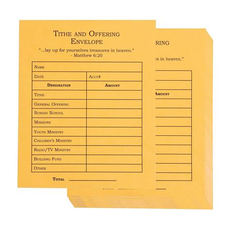 100-Pack Church Offering Envelopes - Tithe Envelopes for Church ...