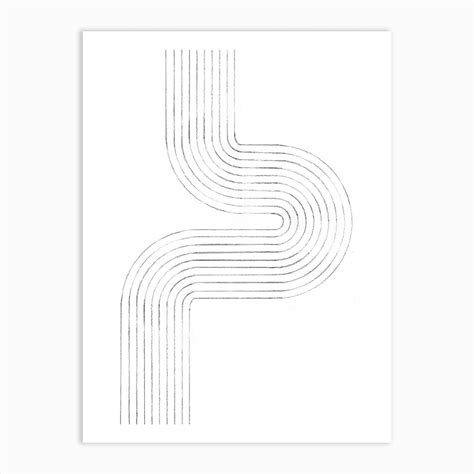 Minimalist curved lines 2 Art Print by Whale's Way - Fy