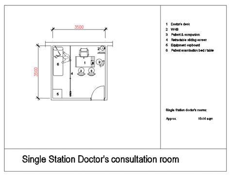 Single station doctor's consulting room furniture block details dwg ...