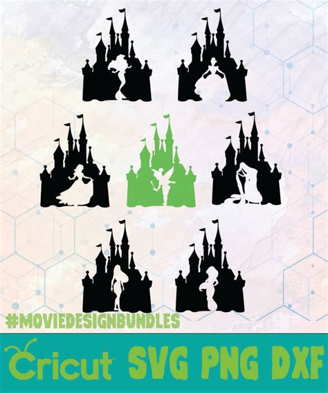 PRINCESS CASTLE BIG PACK DISNEY LOGO SVG, PNG, DXF - Movie Design Bundles