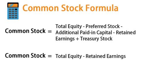 Common Stock Formula | Calculator (Examples with Excel Template)