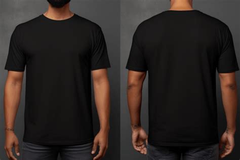 Front and Back View of a Black T-Shirt Graphic by Illustrately ...