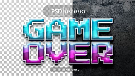 Game over pixel text - editable 3d font effects 33861418 PSD