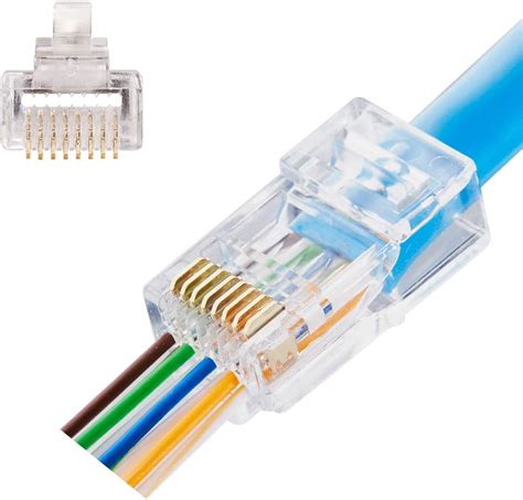 Quilence CAT5E CAT5 Connector Rj45 Pass Through Ends India | Ubuy