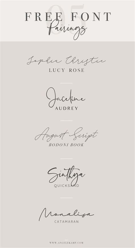 Free Font Pairings – Angele Kamp