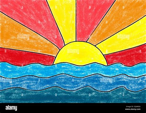 Crayon Drawing Of The Sunset