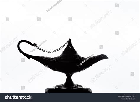 Silhouette Vintage Arabic Oil Lamp White Stock Photo 2141371449 ...