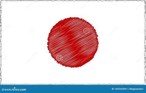 Vector Illustration of Sketch Style Japan Flag Stock Vector ...