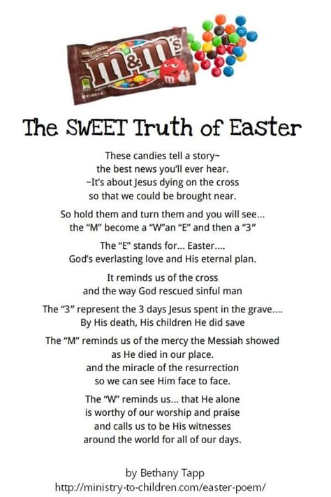 M&M Easter Poem for Kids [Free Printable]