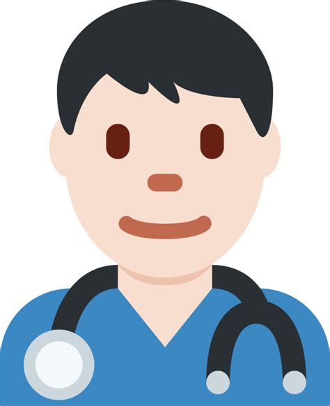 "man health worker: light skin tone" Emoji - Download for free – Iconduck