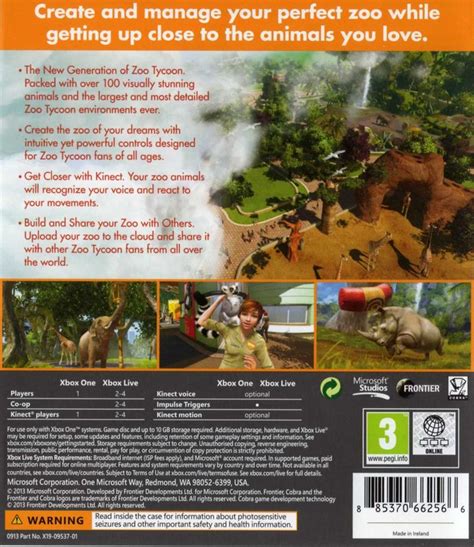 Zoo Tycoon (2013) Xbox One box cover art - MobyGames