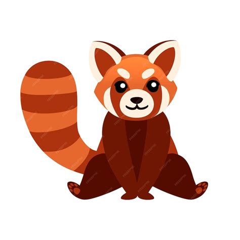 Premium Vector | Cute adorable red panda sit on floor cartoon design ...