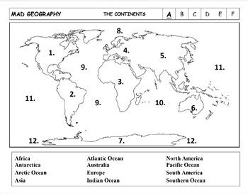 Blank Continents And Oceans Map – Verjaardag Vrouw 2020