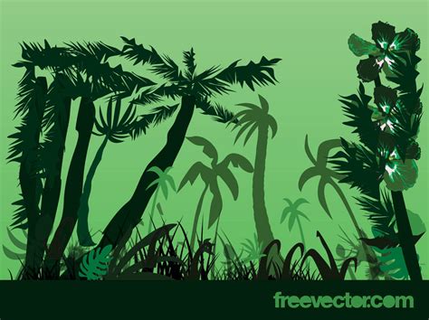 Jungle Plants Vector Vector Art & Graphics | freevector.com