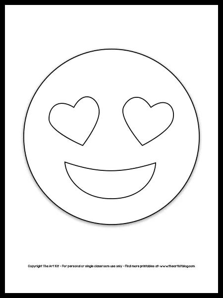 Emoji Coloring Page - Heart Eyes {FREE Printable!} - The Art Kit