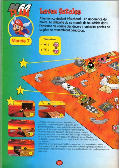 Scan of the walkthrough of Super Mario 64 published in the magazine 64 ...