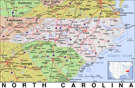 North Carolina Contour Map ~ mapdome