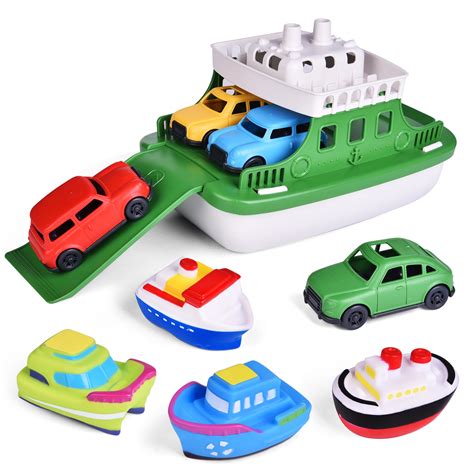 FUN LITTLE TOYS Toy Ferry Boat Bath Toy for Toddlers with 4 Cars Toys ...