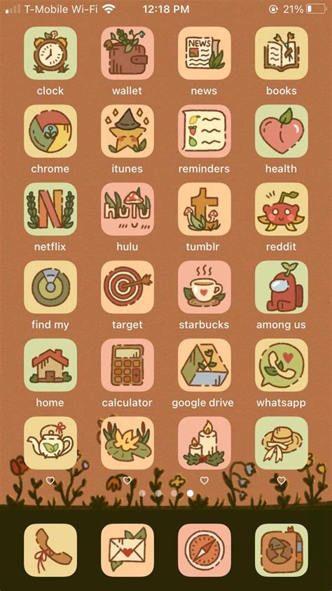 Original cottagecore fall aesthetic iphone ios 14 app icons etsy – Artofit