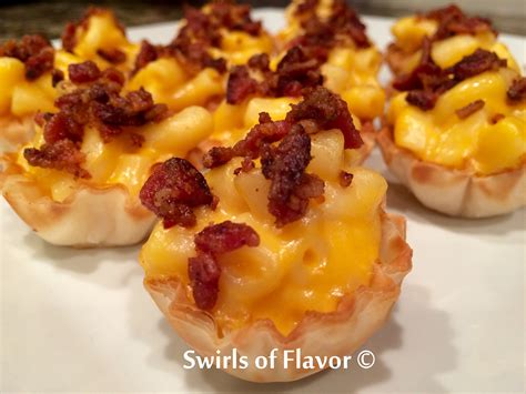 Bacon Mac 'N Cheese Bites - Swirls of Flavor