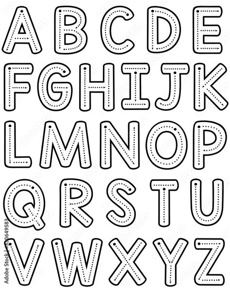 Teacher Font Trace Letter Formation - Uppercase Black and White Stock ...