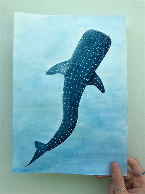 Whale-shark on Wathercolor Paint. #wathercolor #whaleshark #shark #sea ...