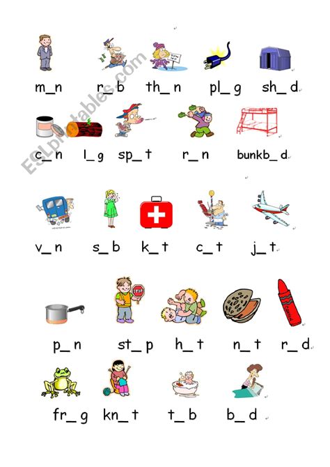 short vowels a e i o u - ESL worksheet by zeng