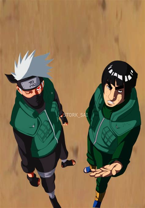 Hatake Kakashi and Might Guy by stork-sai on DeviantArt