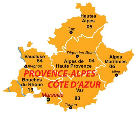 Quels sont les départements de Provence-Alpes-Côte d'Azur