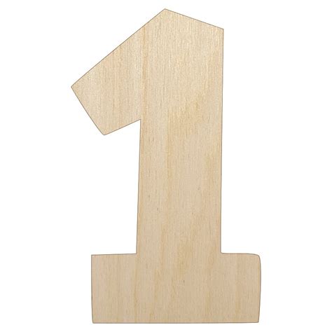 Number Two Fun Bold Font Wood Shape Unfinished Piece Cutout Craft DIY ...