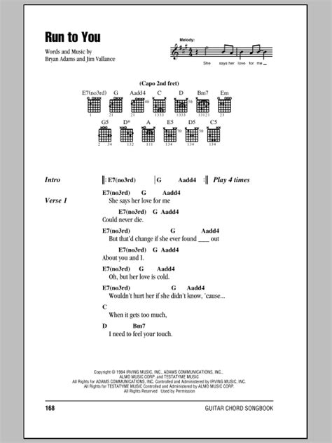 Run To You by Bryan Adams - Guitar Chords/Lyrics - Guitar Instructor