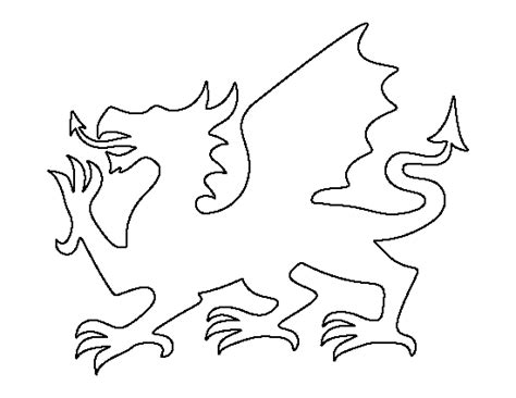 Welsh Dragon Outline Simple Dragon Tattoo