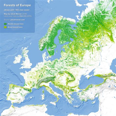 Forests of Europe Map